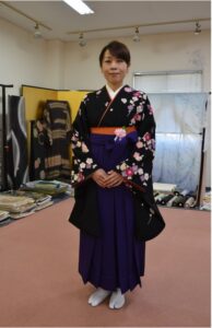 卒業式、袴のお着付しました。